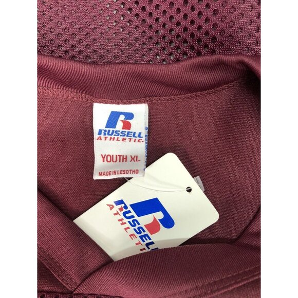 RUSSELL ATHLETICS TRAINING JERSEY MAROON UNISEX YOUTH SIZE XL NWT - Picture 3 of 4